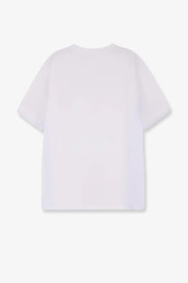 Sacai men’s white cotton shirt oversized with relaxed fit and short sleeves