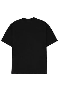 Black oversized crewneck t-shirt with relaxed fit and short sleeves from sacai unisex sacai carhartt wip shirt black