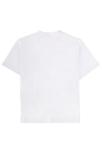 White short-sleeved sacai unisex t-shirt with a simple crew neck design from the sacai Carhartt Wip collection