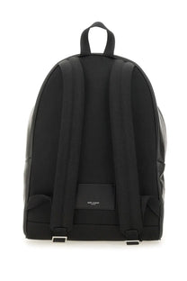 Saint Laurent men’s backpack city black with sleek minimalist design textured fabric and smooth leather accents