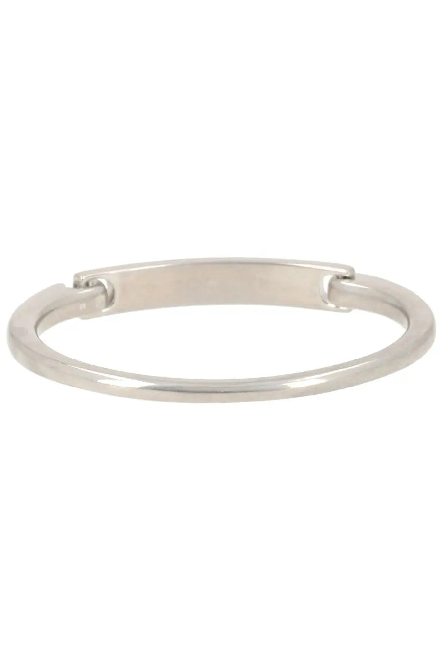 Saint Laurent men’s bracciale con silver sleek minimalist silver-toned metal bangle with smooth polished finish and hinged closure