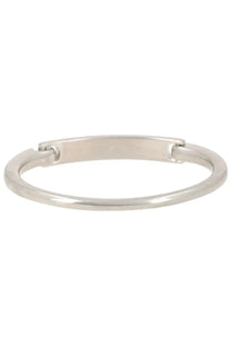 Saint Laurent men’s bracciale con silver sleek minimalist silver-toned metal bangle with smooth polished finish and hinged closure