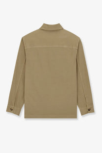 Saint Laurent men’s cassandre certified cotton overshirt beige with collar and buttoned cuffs