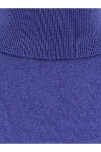 Saint Laurent men’s certified cashmere turtleneck sweater in rich royal blue with ribbed knit collar and fine-gauge fabric