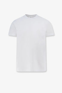 Saint Laurent men’s certified cotton shirt white crew-neck t-shirt with minimalist design and subtle brand tag at neckline