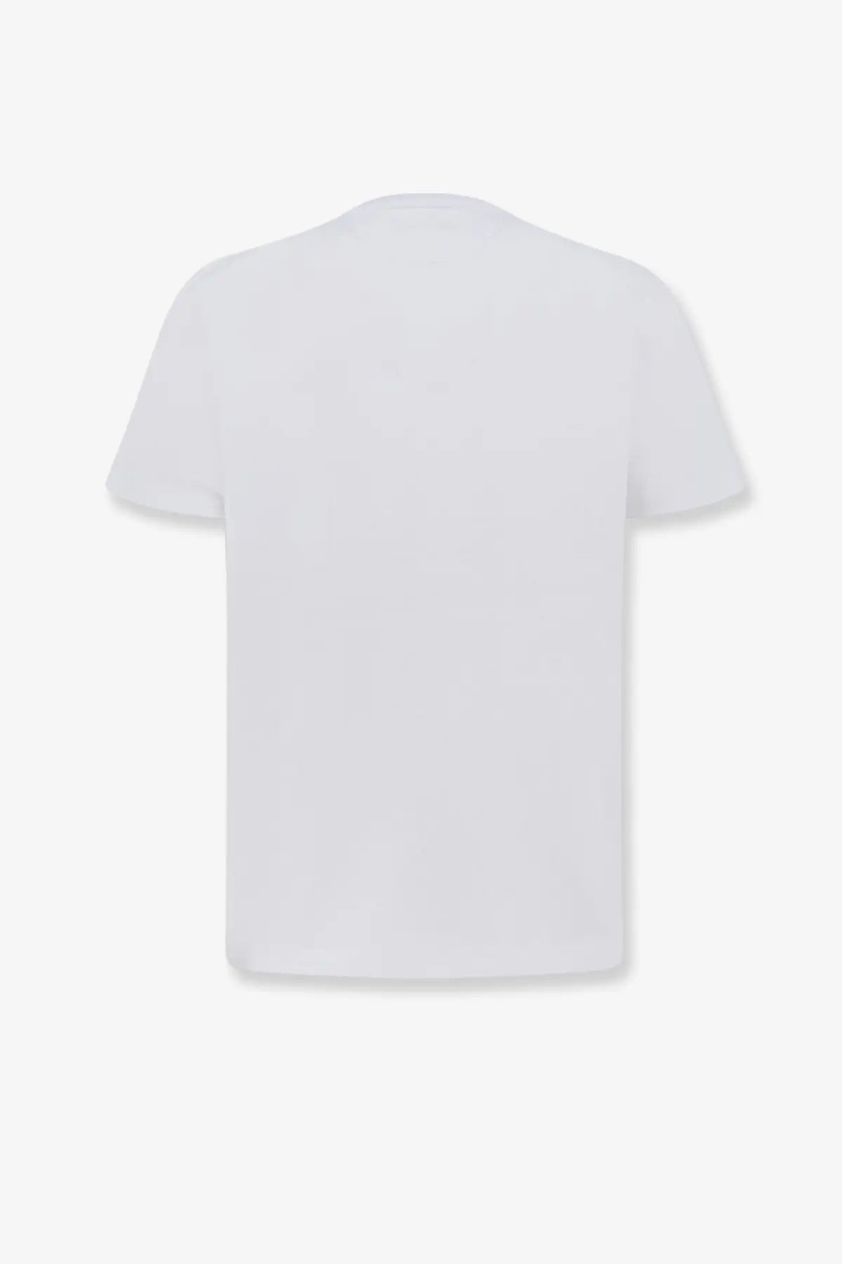 Saint Laurent men’s certified cotton shirt white with crew neck and short sleeves in white cotton fabric