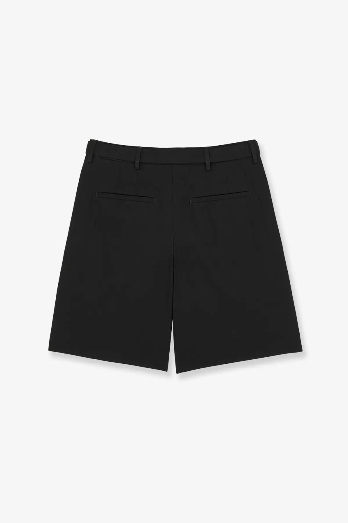 Saint Laurent men’s certified cotton black tailored shorts with sleek minimalist design and subtle pleats at the back