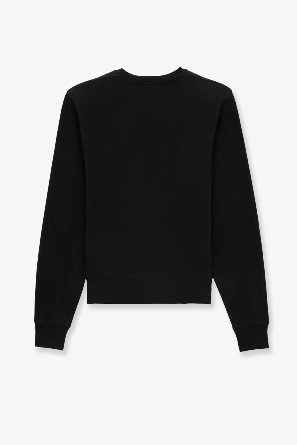 Saint Laurent men’s certified cotton sweatshirt black with long sleeves ribbed cuffs and hem in crewneck style