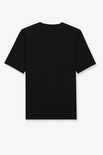Saint Laurent men’s black cotton t-shirt with short sleeves and a simple crew neck design