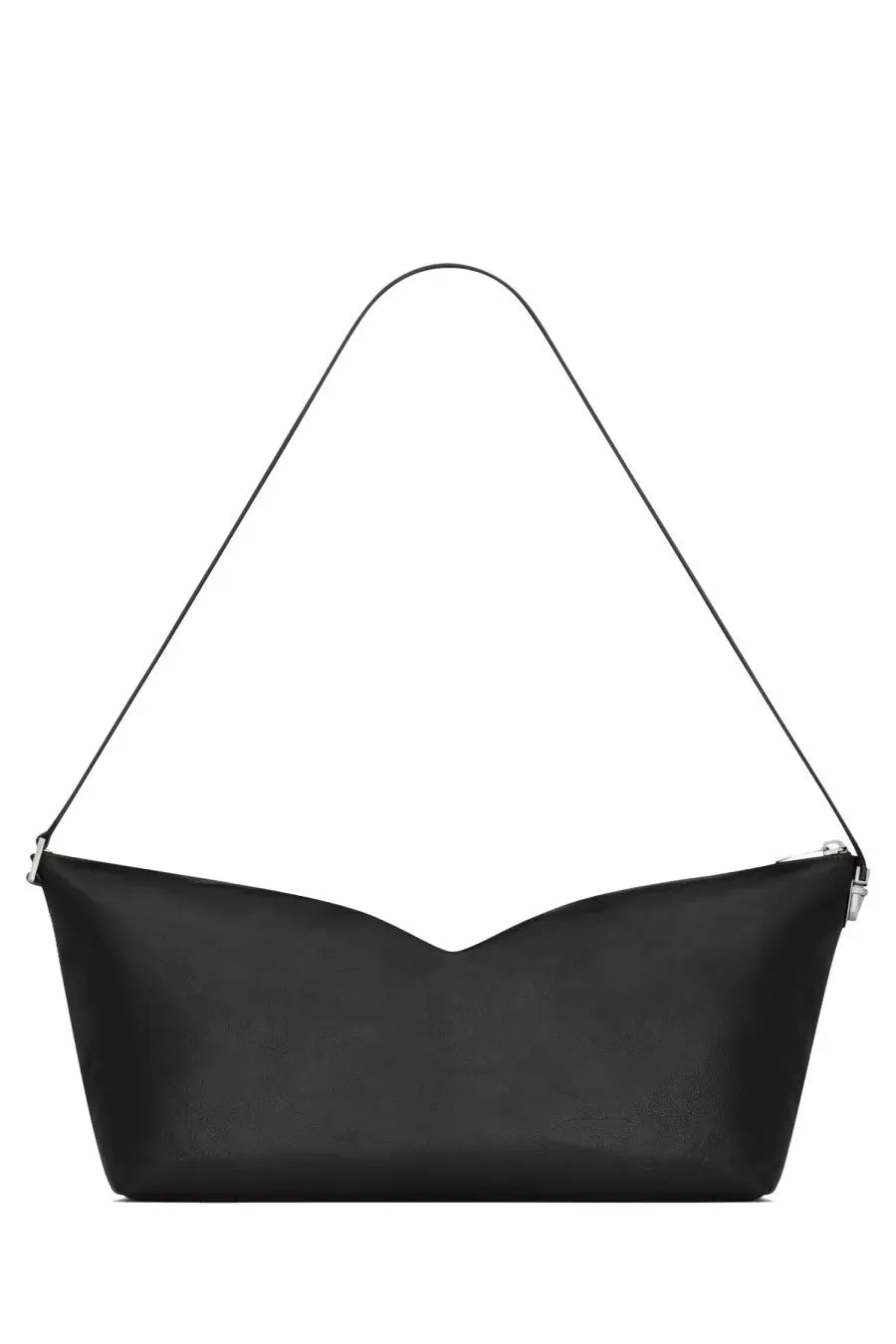 Saint Laurent men’s le tuc shoulder bag in black satin with a sleek minimalist design and slender strap