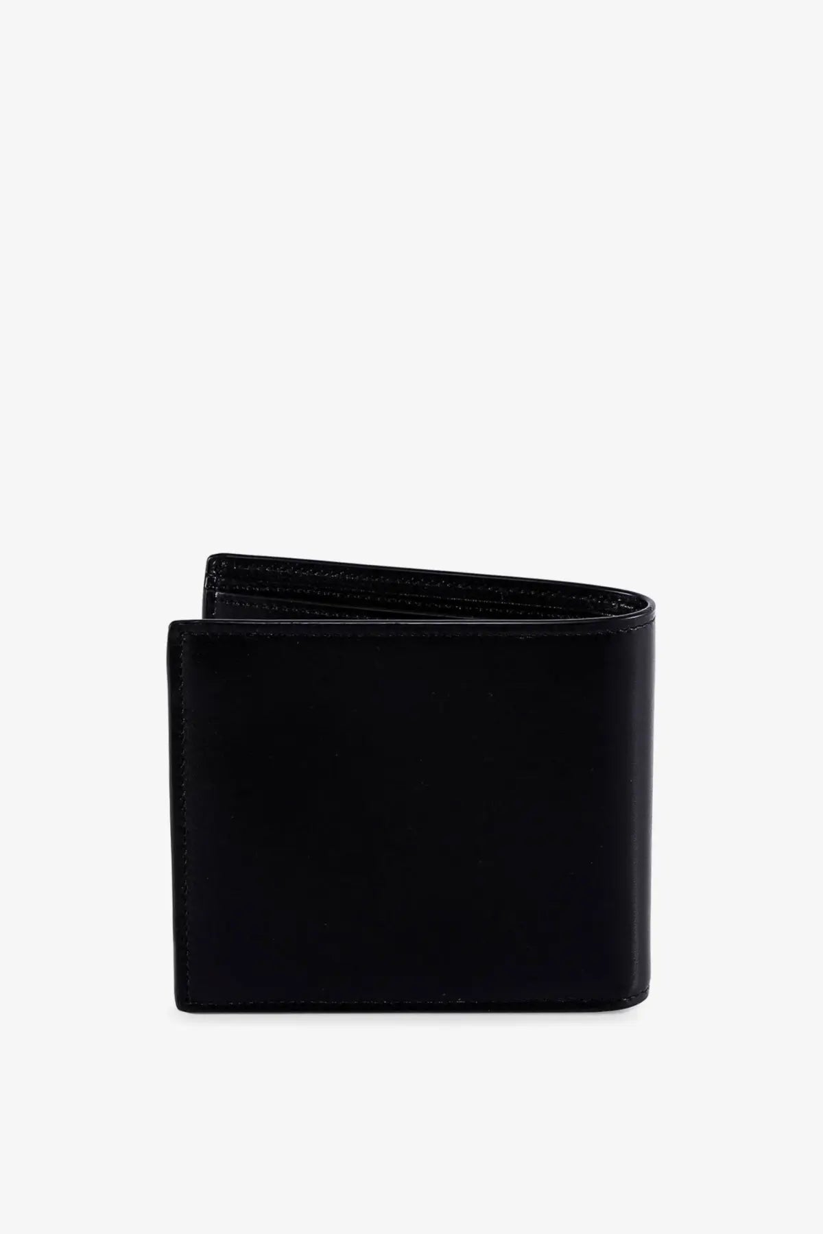 Saint Laurent men’s black leather wallet with sleek minimalist design and precise stitching along the edges