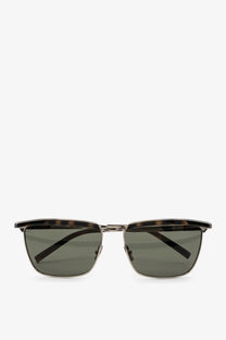 Saint Laurent men’s metal sunglasses with tortoiseshell acetate frame dark green lenses and sleek metallic bridge
