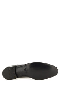 Saint Laurent men’s oxford shoe Adrien black black leather dress shoe with polished finish and subtle logo on the heel back side