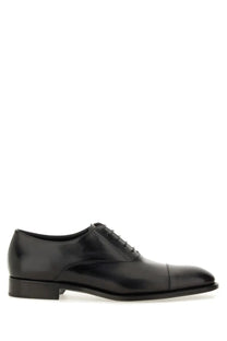 Saint Laurent men’s oxford shoe Adrien black leather with polished finish and classic cap-toe design