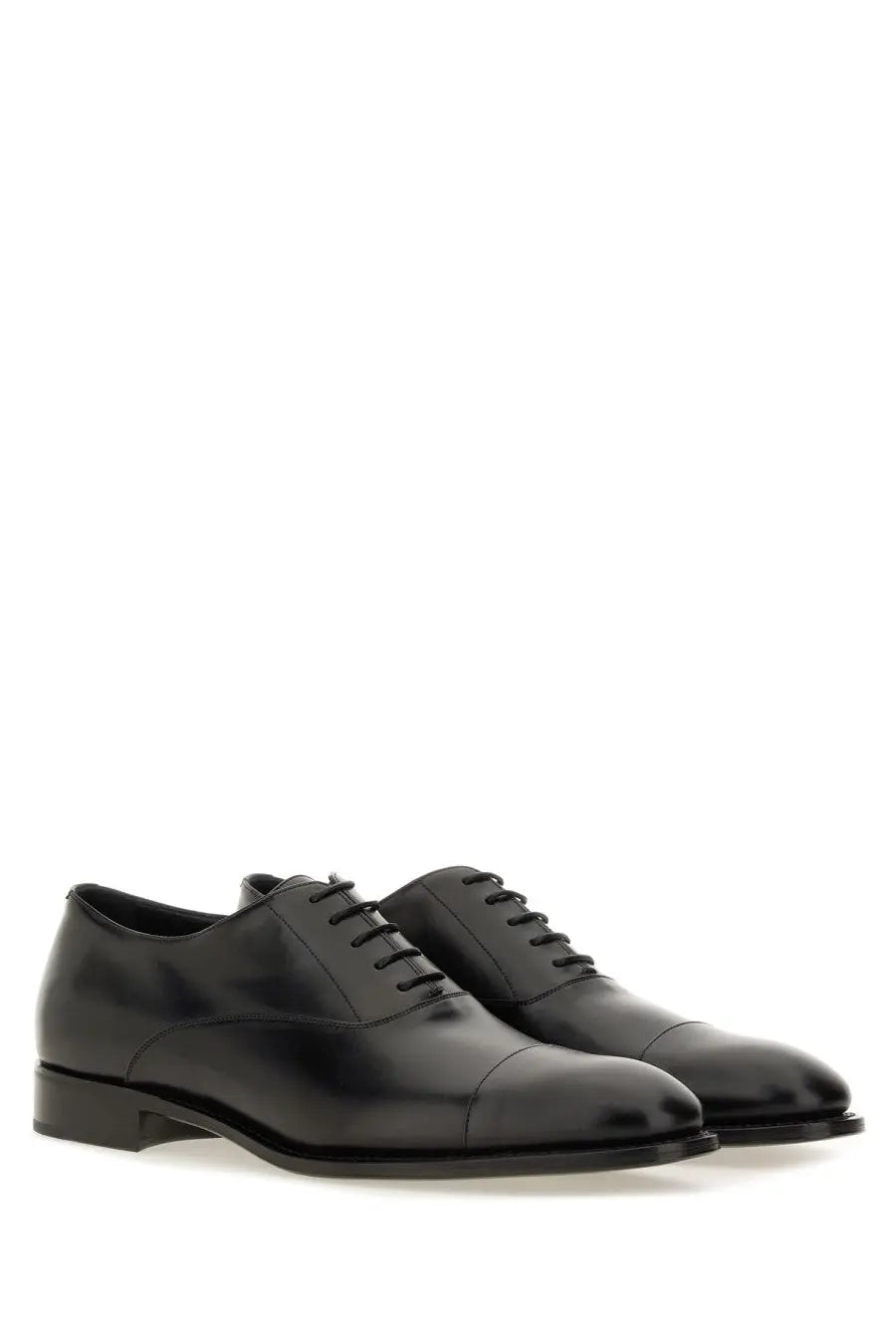 Saint Laurent men’s oxford shoe Adrien black with polished black leather and classic cap-toe design