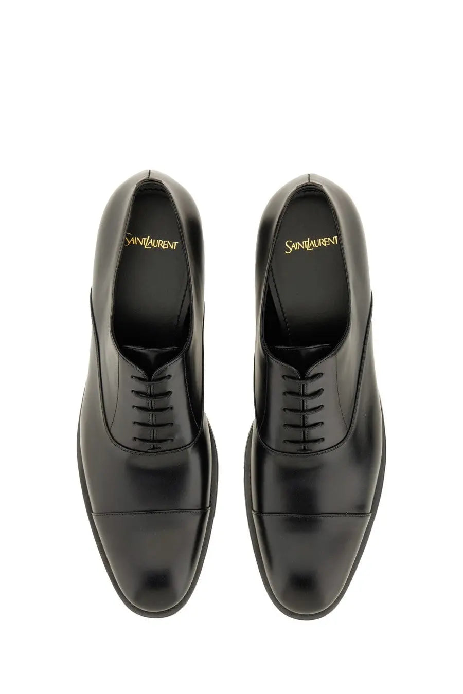 Saint Laurent men’s oxford shoe Adrien black with polished leather finish and classic cap-toe design