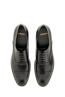 Saint Laurent men’s oxford shoe Adrien black with polished leather finish and classic cap-toe design