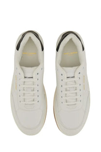 Saint Laurent men’s sneaker SL white with white leather, black accents, and gold branding for casual wear