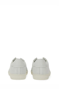 Saint Laurent men’s white leather sneakers court classic SL with perforated design and cream-colored soles