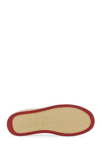Saint Laurent men’s sneakers SL multicolor showing red and beige rubber sole with chevron tread pattern