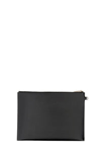 Saint Laurent men’s tablet case cassandras black black patent leather clutch with silver zipper and metal ring