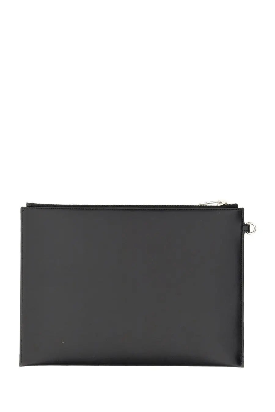 Saint Laurent men’s tablet holder tiny cassandras small black leather clutch with silver zipper and metal ring