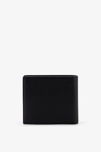 Saint Laurent men’s tiny hammered leather wallet black with minimalist rectangular design and clean edge stitching