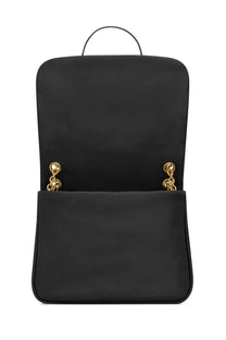 Saint Laurent women’s bag Jamie medium black nylon backpack with gold-tone chain hardware and top handle