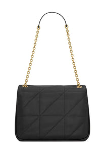Saint Laurent women’s bag Jamie medium black quilted leather handbag with gold-tone chain strap