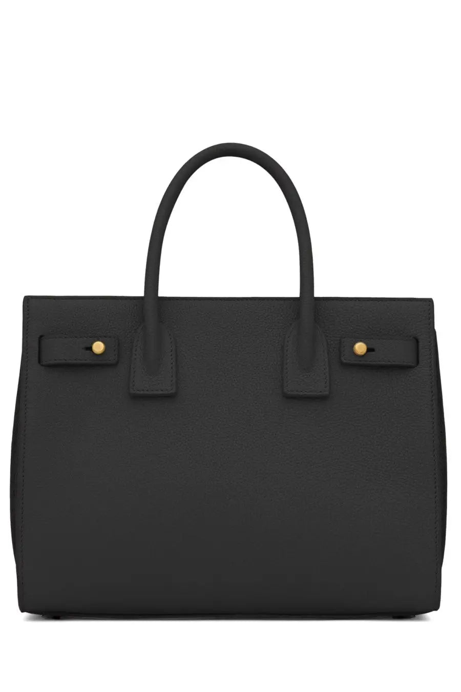 Saint Laurent women’s bag sac de jour baby black leather handbag with gold tone hardware and structured silhouette