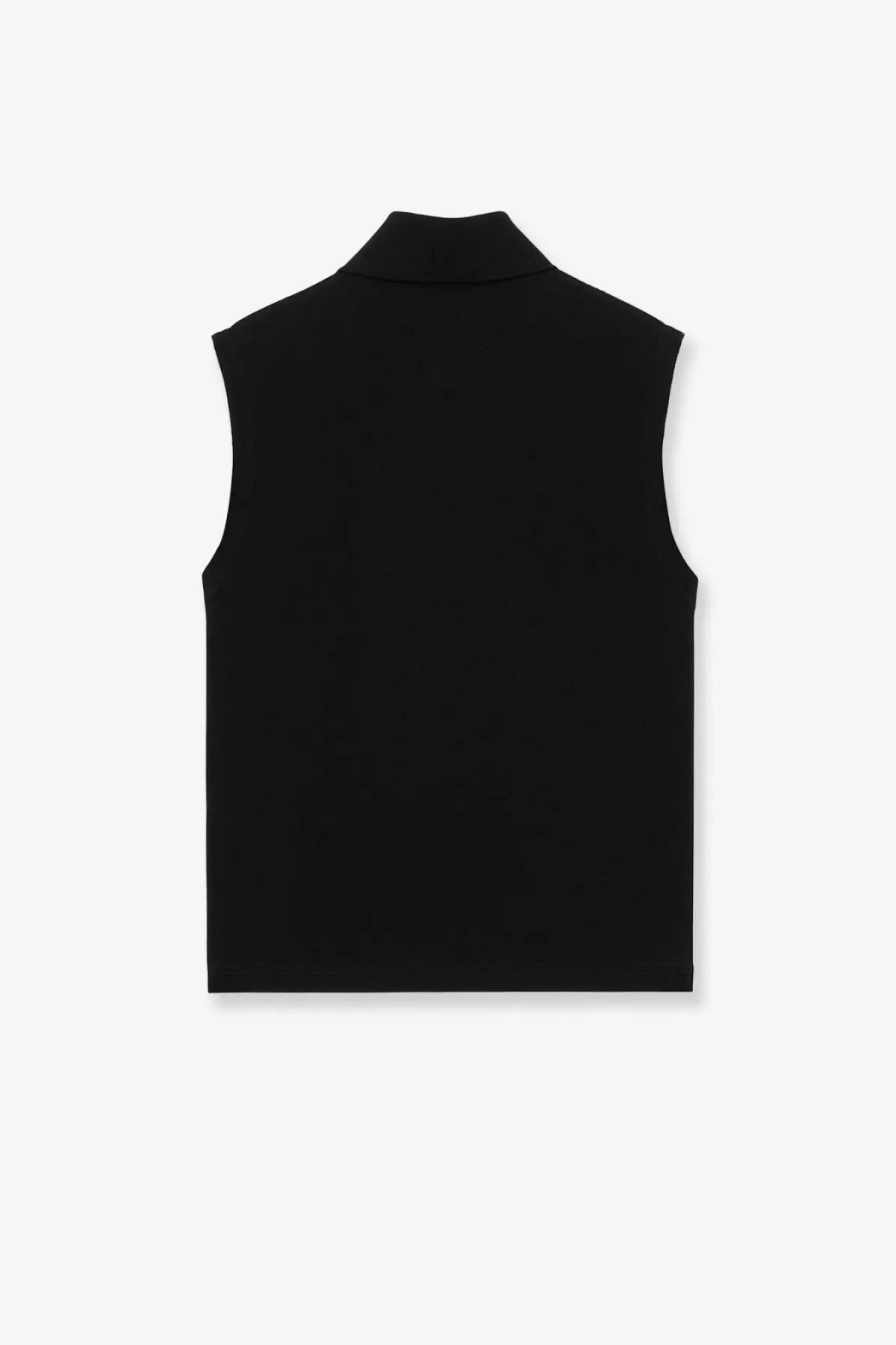 Saint Laurent women’s Cassandre black cotton sleeveless polo shirt with classic collar and minimalist design