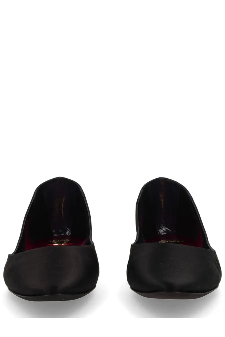 Saint Laurent women’s crepe satin ballerina lou black satin flats with sleek minimalist design for elegant wear
