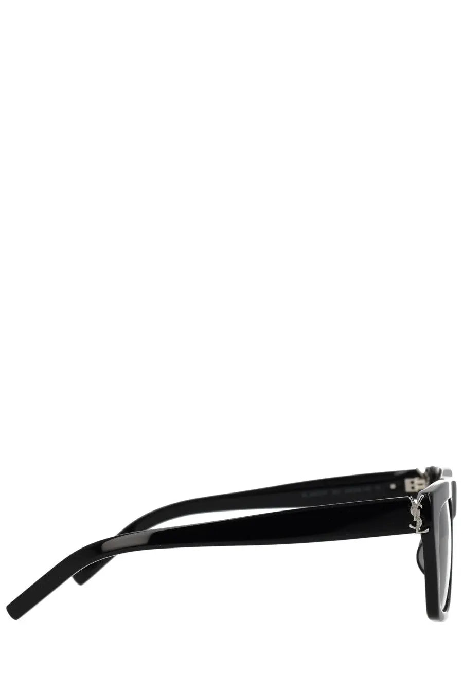 Saint Laurent women’s eyeglass SL M131 black acetate frame sunglasses with glossy finish and silver YSL logo hardware