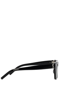 Saint Laurent women’s eyeglass SL M131 black acetate frame sunglasses with glossy finish and silver YSL logo hardware
