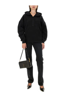 Black quilted leather ysl crossbody bag with gold-tone hardware featured with saint laurent women’s hoodie black