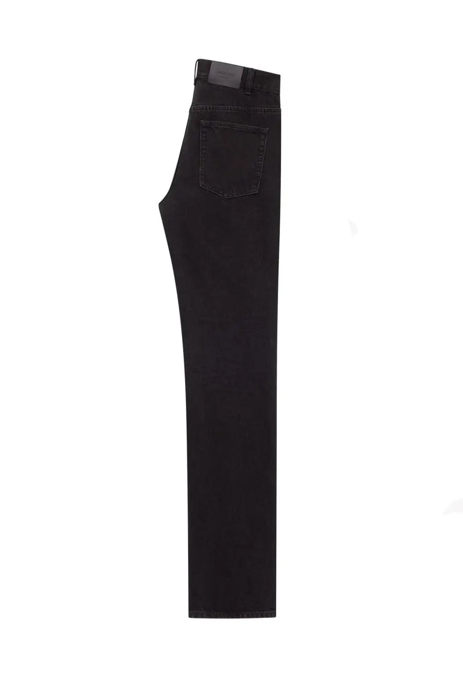 Saint Laurent women’s low waist jeans Nico black in black denim with a straight-leg cut and classic stitching