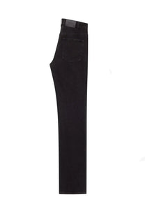 Saint Laurent women’s low waist jeans Nico black in black denim with a straight-leg cut and classic stitching