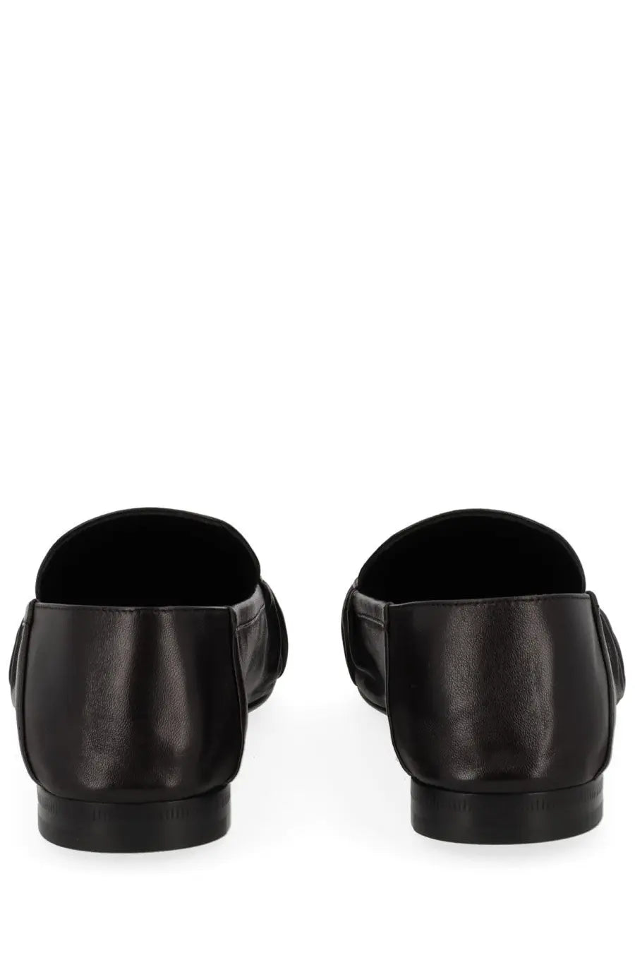 Saint Laurent women’s moccasin Alain black black leather loafers with sleek minimalist design and subtle stitching details