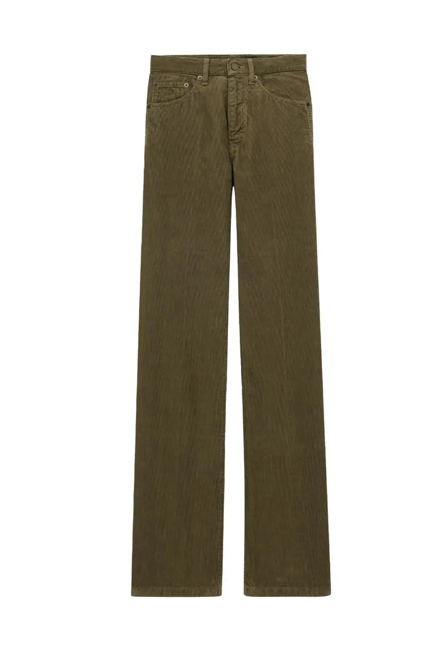 Olive green corduroy straight-leg jeans by saint laurent womens pants clyde green shown from the front