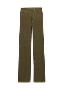 Olive green corduroy straight-leg jeans by saint laurent womens pants clyde green shown from the front