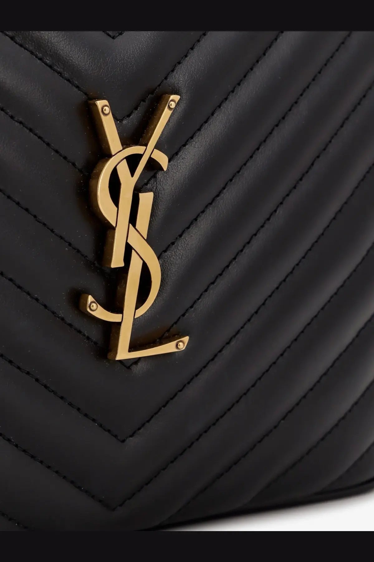 Saint Laurent women’s black quilted leather shoulder bag with gold-tone YSL logo emblem for everyday use