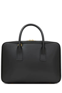 Saint Laurent women’s sac de jour bag black leather briefcase with gold-tone hardware and structured design