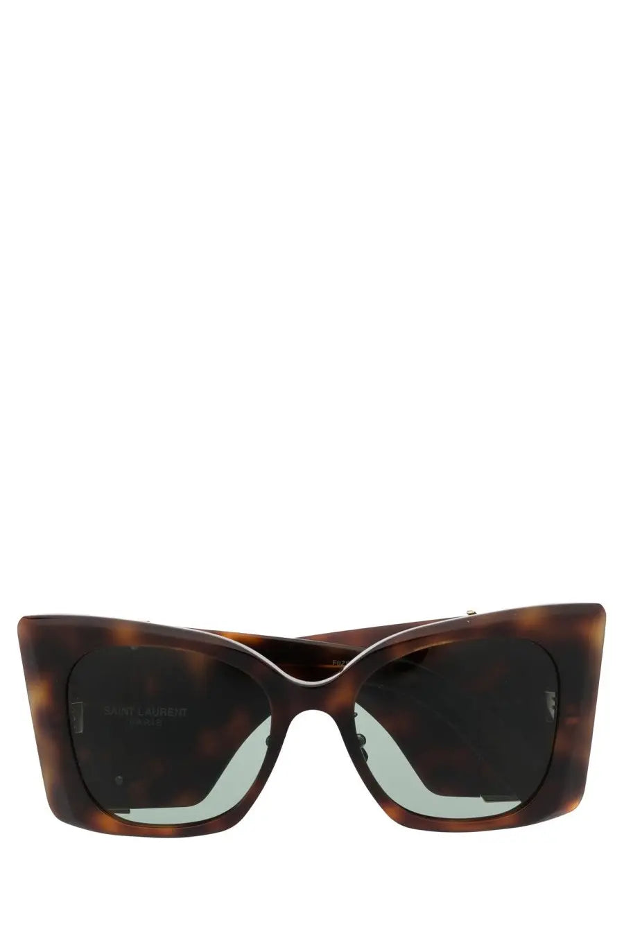 Saint Laurent women’s SL M119 blaze tortoiseshell acetate cat-eye sunglasses with dark gray lenses brown frames