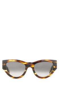 Saint Laurent women’s SL M94 tortoiseshell acetate cat-eye sunglasses with gradient gray lenses in brown