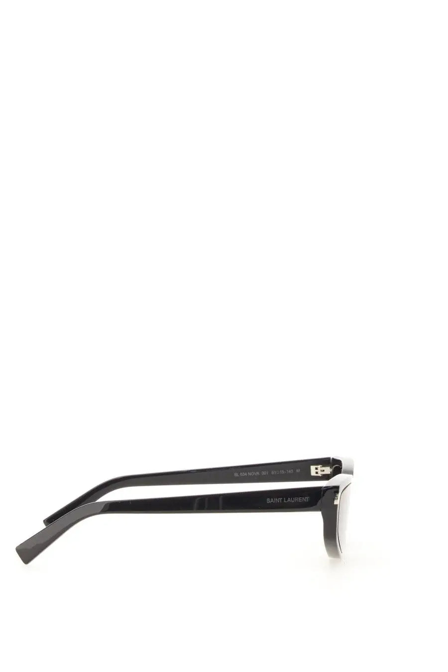 Black saint laurent women’s sl nova eyeglasses with sleek minimalist frames and subtle metallic temple accent