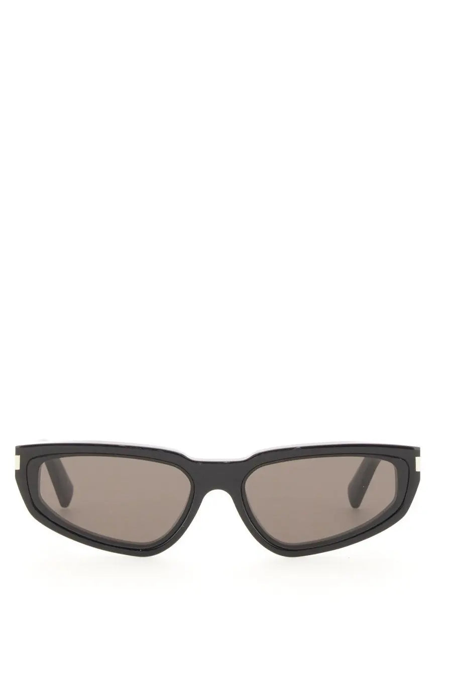 Saint Laurent women’s SL Nova black sunglasses with black rectangular frame and dark gray lenses in modern design