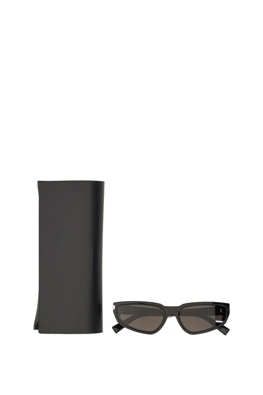 Saint Laurent women’s SL Nova black rectangular sunglasses with dark gray gradient lenses and sleek modern frame design