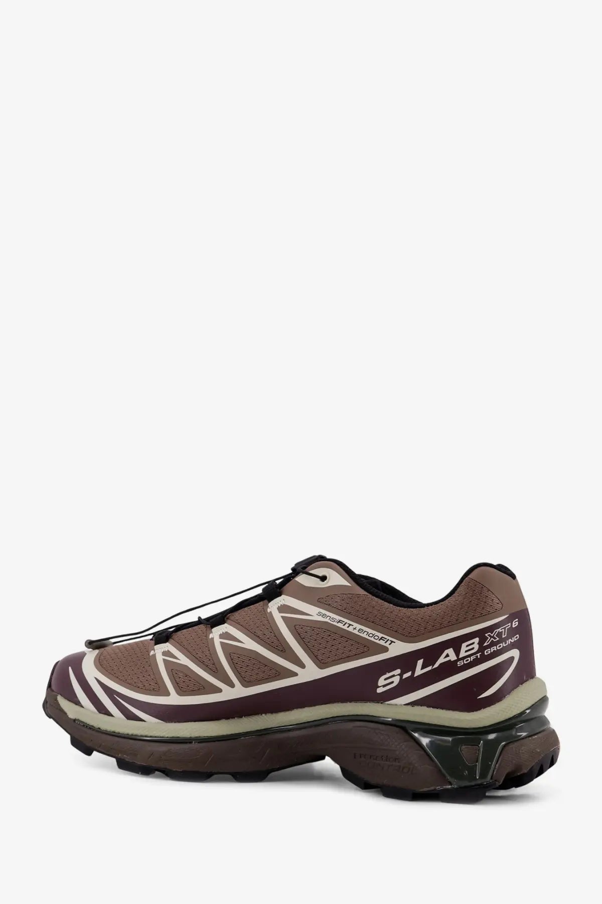 Salomon men’s mesh sneakers brown with rugged textured upper and durable rubber outsole for trail running