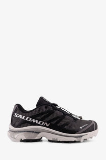 Salomon men’s black xa pro 5 running shoe with mesh upper gray midsole and outsole tread nylon and goretex sneakers