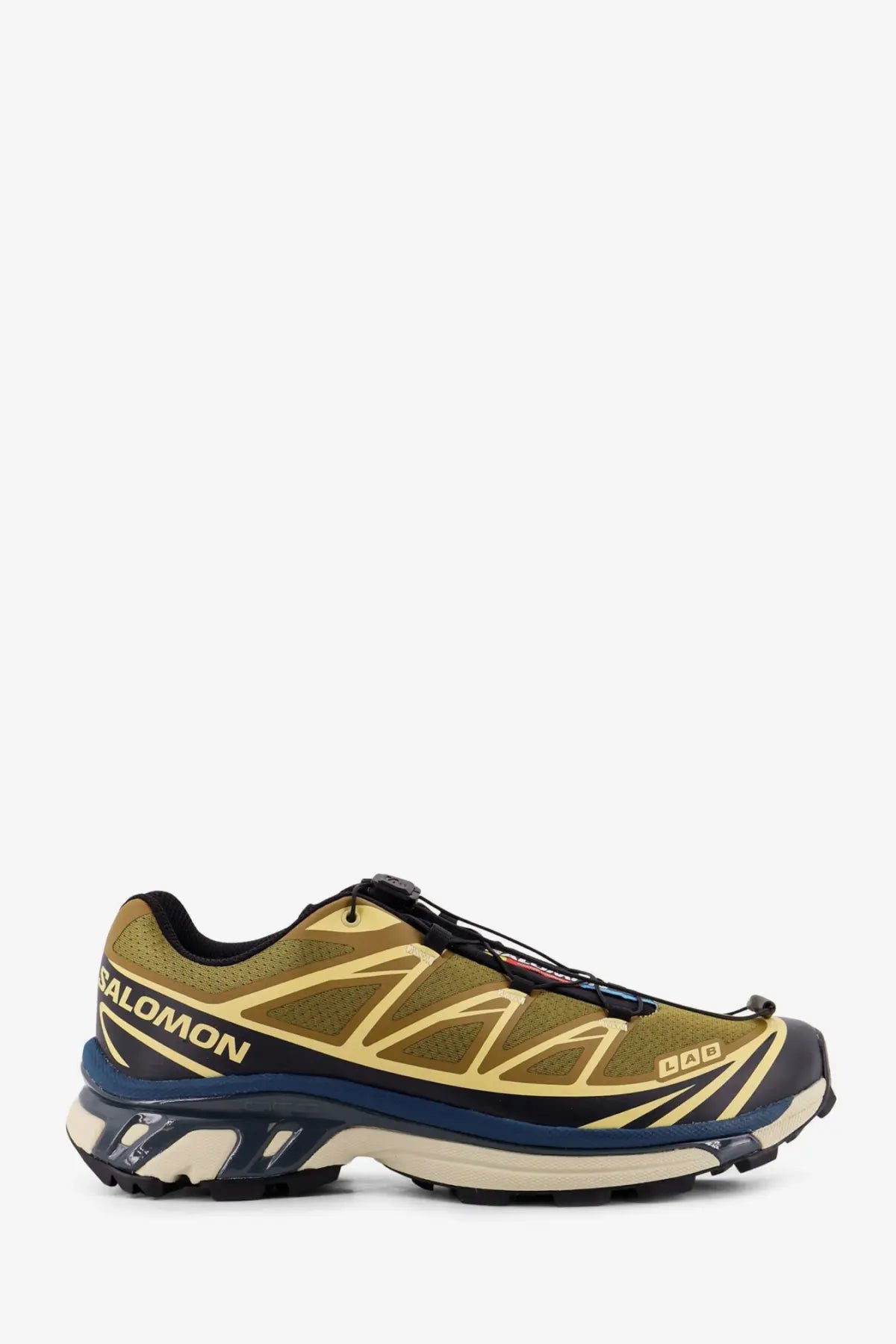 Salomon men’s nylon sneakers blue xa pro 5 running shoe in olive green navy blue with gold accents